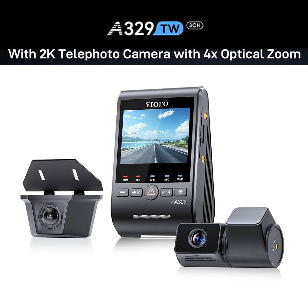 VIOFO A329TW 3CH 4K Front+2K Telephoto Camera+2K Waterproof Camera