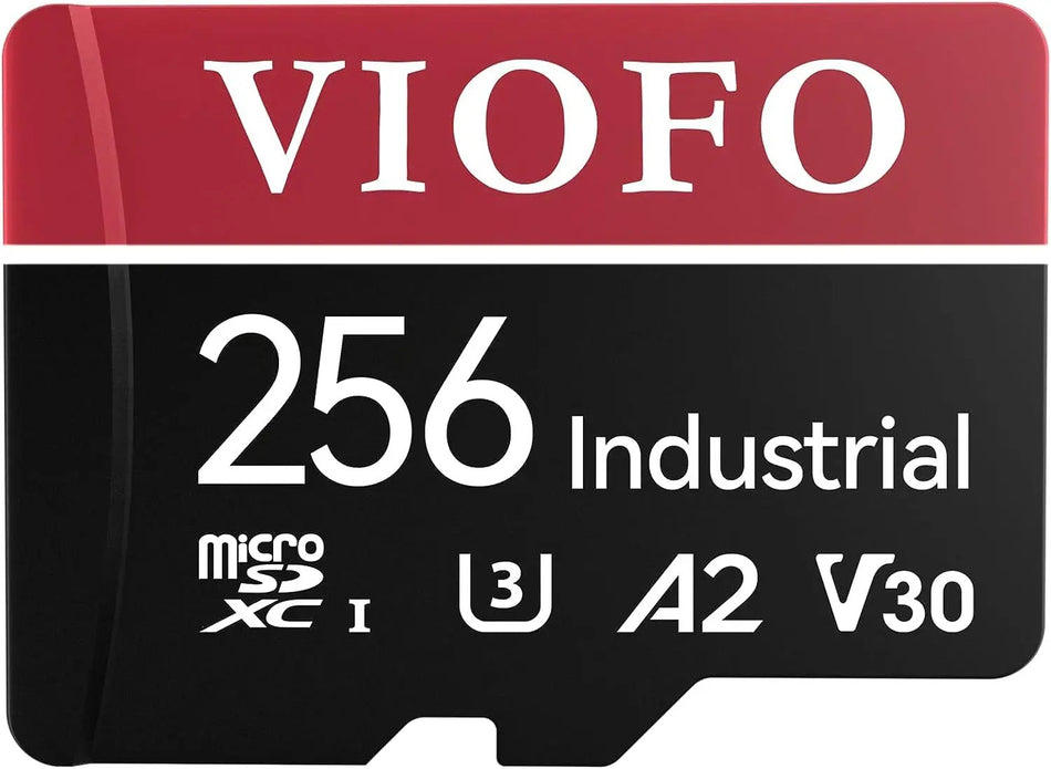 VIOFO 256GB INDUSTRIAL GRADE MICROSD CARD, U3 A2 V30 HIGH SPEED MEMORY CARD WITH ADAPTER, SUPPORT ULTRA HD 4K VIDEO RECORDING