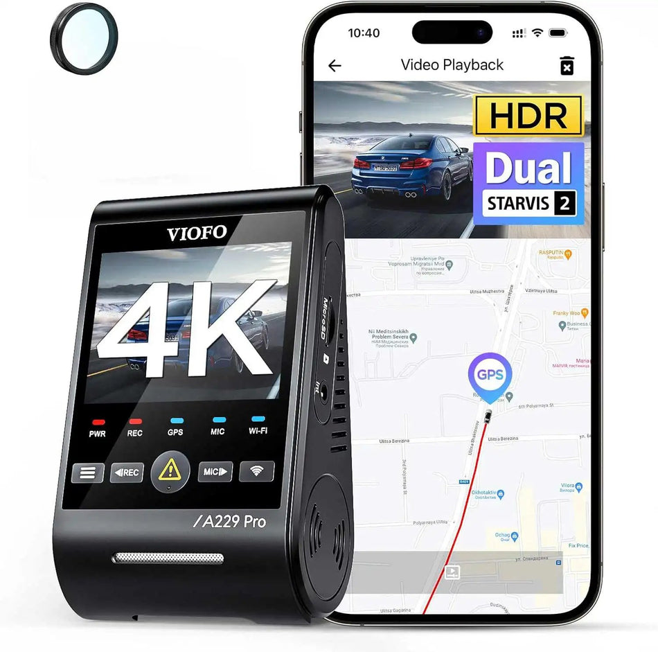 VIOFO A229 PRO 4K Front HDR Dash Camera with SONY STARVIS 2 Sensors For Ridesharing Drivers