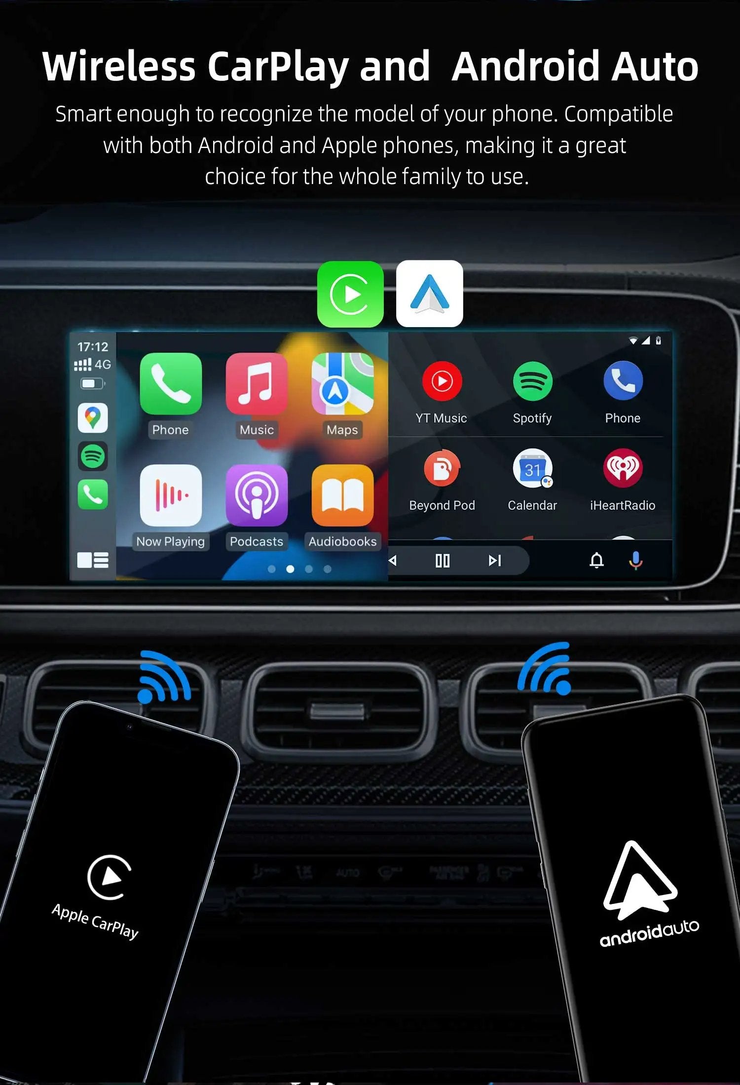 Play2Video Pro Wireless Apple CarPlay / Android Auto + YouTube