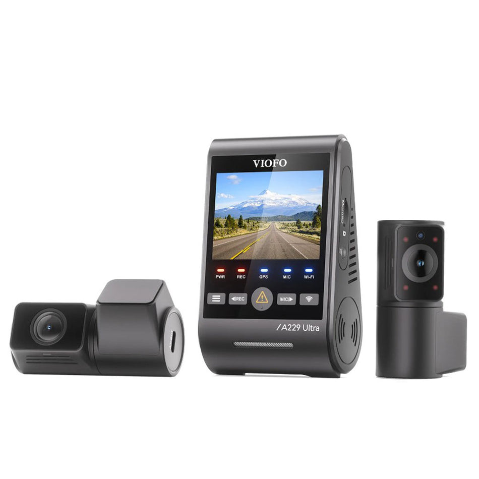 VIOFO A229 ULTRA 3CH 4K Front+4K Rear+1080P Fisheye Cabin Dashcam with Triple Sony STARVIS 2 Sensors, 3-Channel HDR, Ultra Fast 5GHz Wi-Fi & Precise GPS, Smart Voice Control
