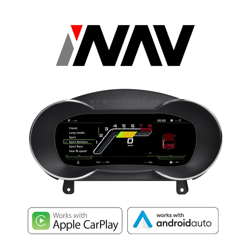 2013 - 2016 Audi TT / TTS / TTRS OEM FIT Digital Audi Digital Cluster with Built-in Apple CarPlay / Android Auto Dashboard Gauge Cluster