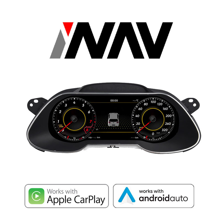 2009 - 2012 Audi A4 / S4 / RS4 OEM FIT Digital Audi Digital Cluster with Built-in Apple CarPlay / Android Auto Dashboard Gauge Cluster