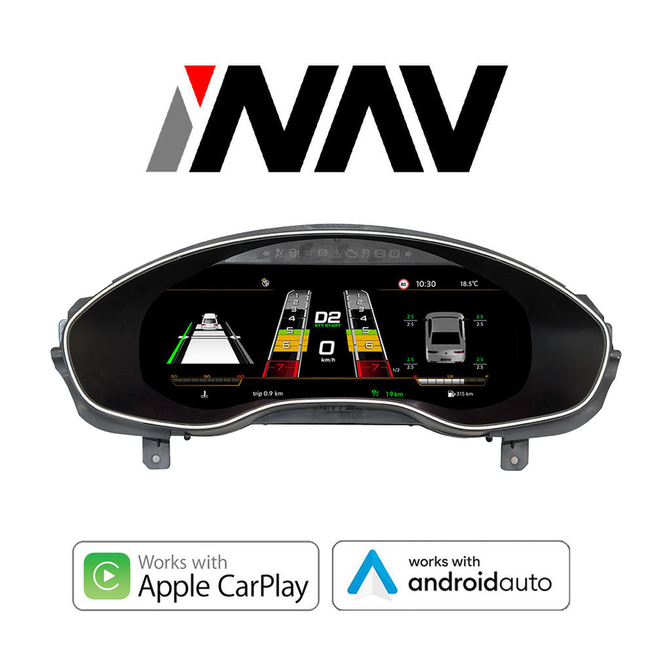 2012 - 2018 Audi A6 / S6 / RS6 / A7 / S7 / RS7 OEM FIT Digital Audi Digital Cluster with Built-in Apple CarPlay / Android Auto Dashboard Gauge Cluster