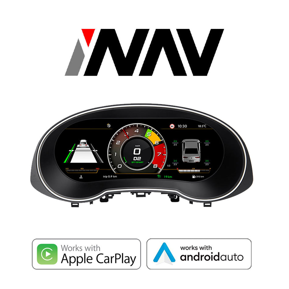 2013 - 2018 Audi Q3 OEM FIT Digital Audi Digital Cluster with Built-in Apple CarPlay / Android Auto Dashboard Gauge Cluster