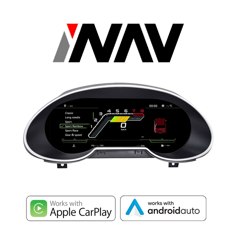 2010 - 2017 Audi Q5/SQ5/RSQ5 OEM FIT Digital Audi Digital Cluster with Built-in Apple CarPlay / Android Auto Dashboard Gauge Cluster