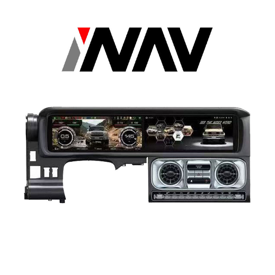 (2007 - 2014) Toyota FJ Cruiser 25" Dual Screen Digital Cluster + Android Screen Replacement | GPS | WIFI | BT | APPLE CARPLAY | ANDROID AUTO | USB MULTIMEDIA