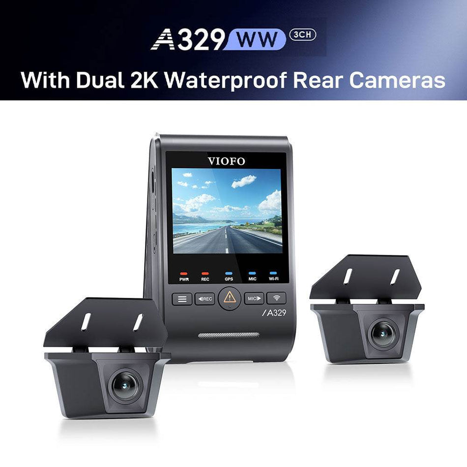 VIOFO A329WW 3CH 4K Front+Dual 2K HDR Waterproof Rear Cameras with Sony STARVIS 2 Sensor, Tailored for Heavy-Duty Trucks and Trailers