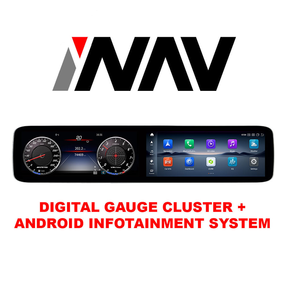 (PRO+) 2016 - 2018 Mercedes Benz E Class W213 OEM FIT Digital Cluster + 12.3″ Mercedes Android Screens | GPS | WIFI | BT | A2DP | USB MULTIMEDIA | Built-in Apple CarPlay Android Auto Original NTG 5.0 / 5.5